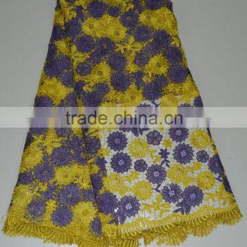 Wolesale Fancy African Laces High Quality Cord Lace Embroidery for Wedding