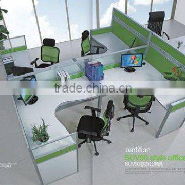 aluminum profile divider & glass and plywood partition SUV50 office system