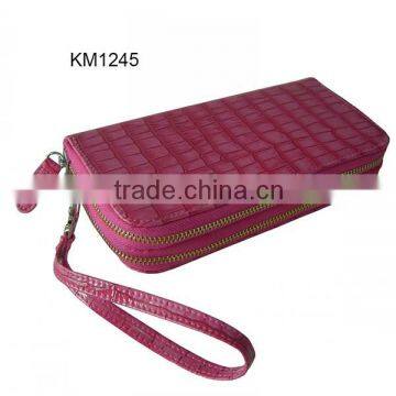 Yiwu Wholesale Red Long Quality Leather Women Wallet