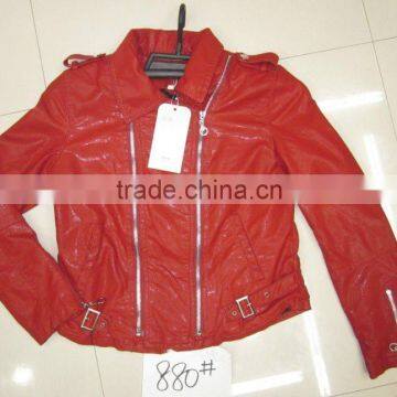 women cheap leather jacket model