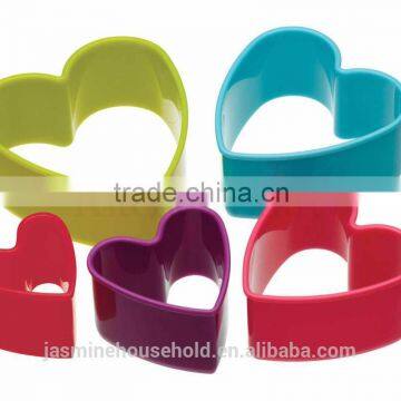 2015 BPA Free Creative Heart Sahpe Plastic cookie cutters