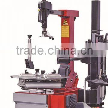 Professional automatic tyre changer with tilting back post with right help arm