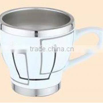 SS liner& Ceramic outer travel mug