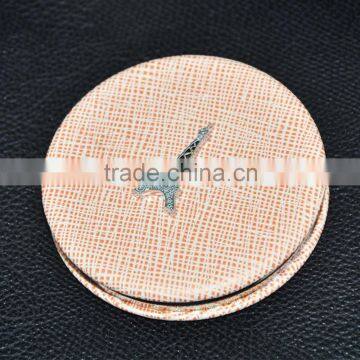 Customized PU compact mirror with magnet closure