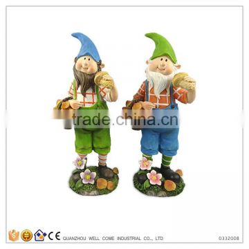 Garden Gnome Manufacturers Carrying A Basket Of Dwarves