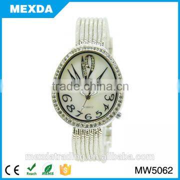 latest lady luxury quartz MOP dial crystal watch