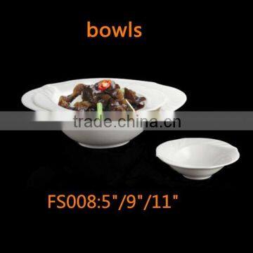 bone china porcelain bowl 5" 9" 11" soup bowls large ceramic salad bowls