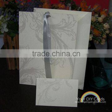 grey flower edge invitation card