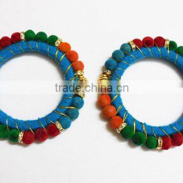 Hot sale beautiful design bangle with Velvet balls