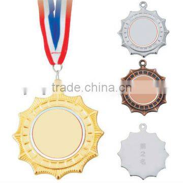 Sport event gold silver bronze medallion match custom neck metal medal