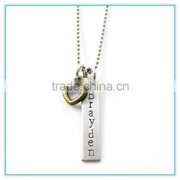 Heart Charm Open Heart Pendant Necklace In Stainless Steel