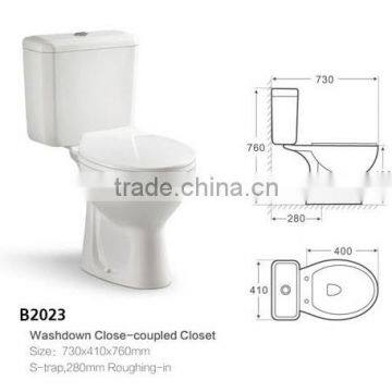 Hot Sale Sanitary Ware Classic Washdown Close-coupled wc Toilet B2023 photo-2