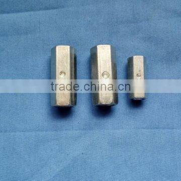 Galvanized white zinc hex long coupling nut