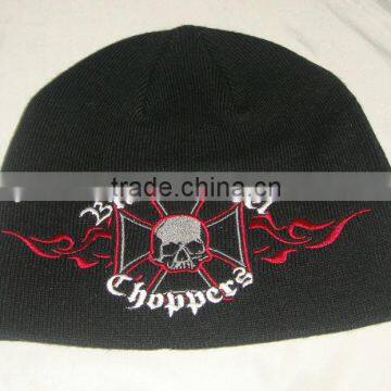 Custom 100% wool beanie hat with embroidery logo