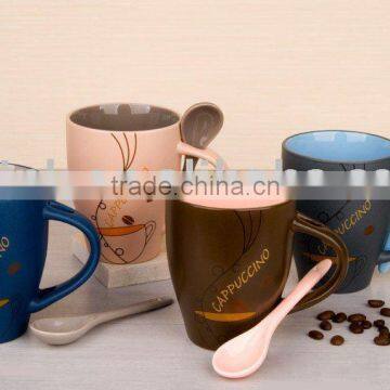 Promotional gift mug 11oz ceramic cup with spoon