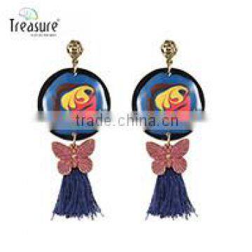 Valentine exotic blue tassel painted roud drop earingfor women with new design