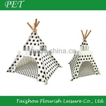 Owl Print Canvas Pet Bed Teepee Indian Tents For Small Dog