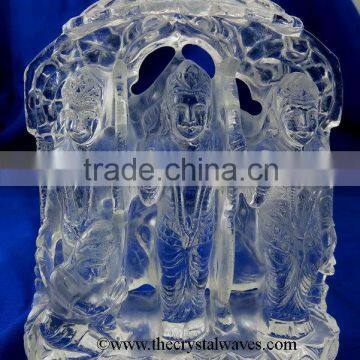 Exclusive Crystal Quartz / Sfatik Hand Carved Ram Parivar /Family