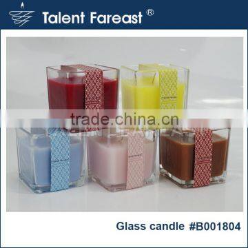 Party decorate square size 6cm clear glass cup flavor candle for table lighting