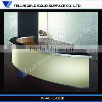 Latest design lighting inside semi circle reception desk