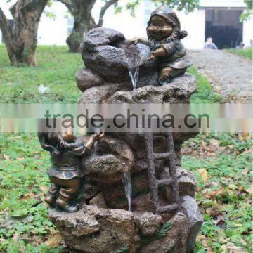 Polyresin big size garden water fountain with light