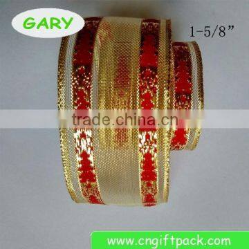 1-1/2" Wired Decorative Christams Ribbon photo-6