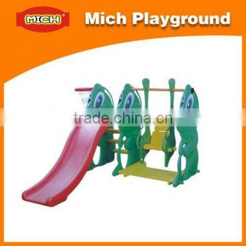 Children Plastic Slide And Swing Playground / Small Slide And Swing Playsets