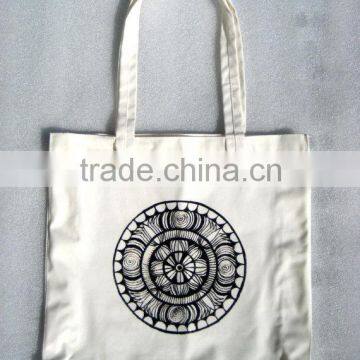 2016 shopping bag custom printed tote bags canvas tote bags reusable chakra design screen printed Eco friendly shopping tote bag