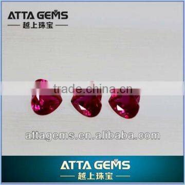 Amazing synthetic heart cut ruby created corundum for jewelry