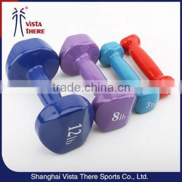 Factory supply gym fitness vinyl dipping neoprene dumbbell whosale