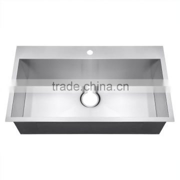 New Premium 32" Handmade Top Mount Single Bowl Drop-In 16 Gauge Stainless Steel Kitchen Sink