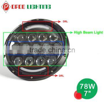 High End Quality DOT 7 Inch Round Led Headlight 12v 24v photo-3