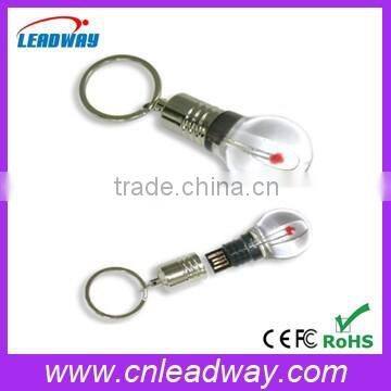 light bulb shape usb flash drive wholesale glass usb pendrives with company logo 128MB to 64GB