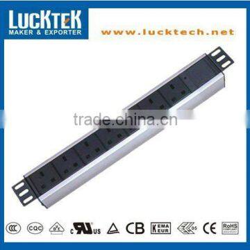 19" 1.0U 7 WAY UK TYPE RACK PDU SOCKET