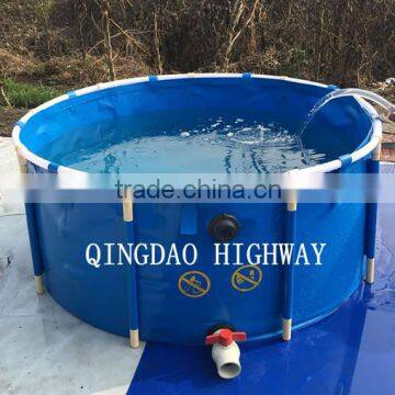 Anti-UV outdoor or indoor PVC big round foldable fish farming ponds