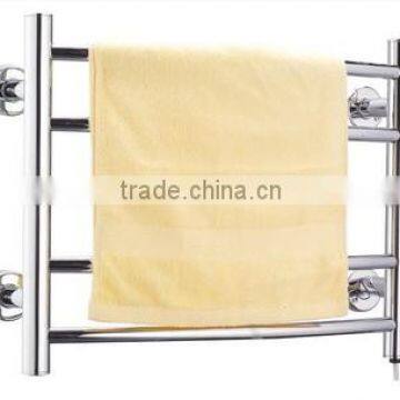 Curved Stainless Steel Chrome Towel Rail Heated