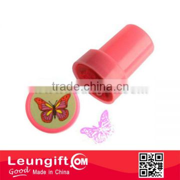 Plastic butterfly stamper purple ink stamp