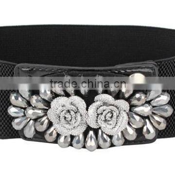 Flower Belt For Nobility,Snap Elastic Belt For Dresses SWF-W15062902