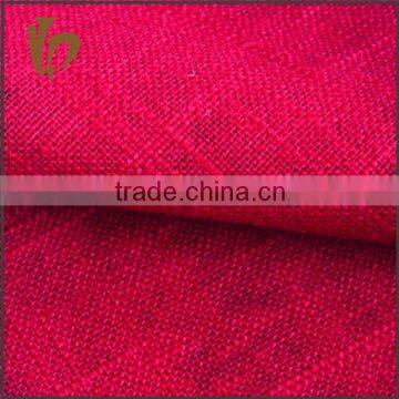 New Products Wholesale Dark Red Recycled Heavy Linen Cotton Fabric for Coat photo-5