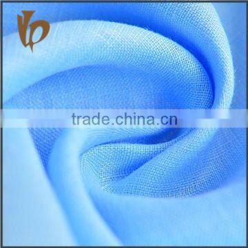 Pure linen material blue color plain dyed fabric dress designs fabric