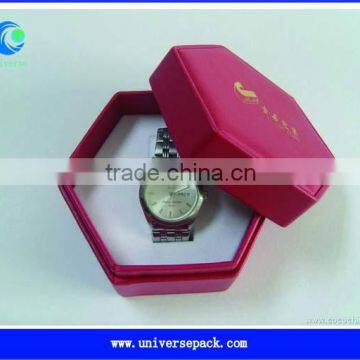 Hexagon Watch Box Printed Boxes Red Fine Workmanship Products