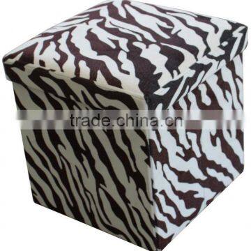 zebra-stripe folding storage stool