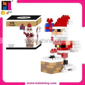 New arrival Santa Claus kids educational ABS plastic DIY micro building block toy