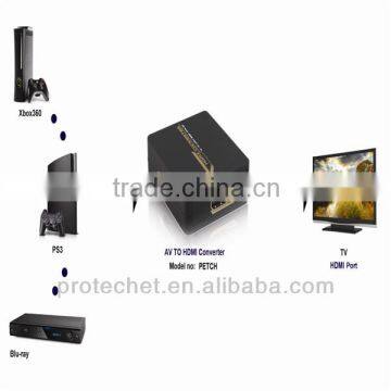 Composite RCA CVBS AV to HDMI converter with the upscaler China manufacture