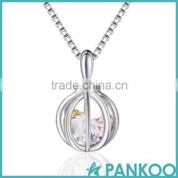 Fashion 925 Sterling Silver Lantern with three Accessories of Zircon necklace Pendant