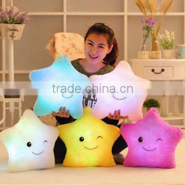 Decorative LED Pillow Luminous Star Shape Plush Pillow Glow Cushion Light Sofa For Children Birthday