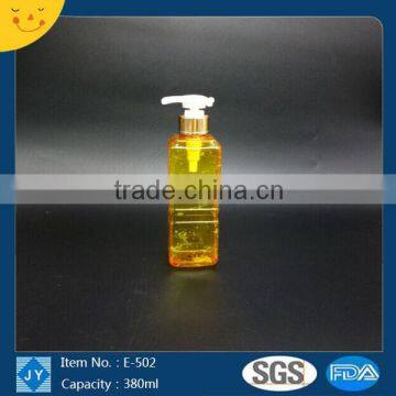 380ml pet plastic square bottles for shampoo hair conditioner