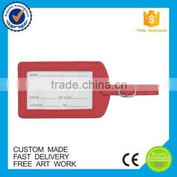 OEM custom travel pu leather luggage tag