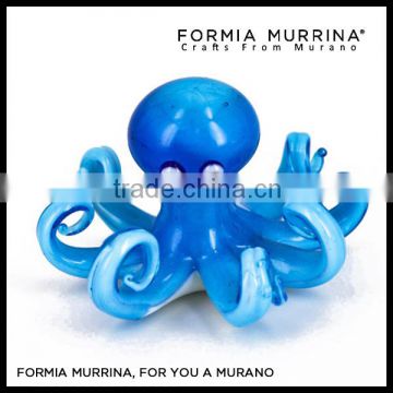 Fancy Gifts Glass Materials Blue Octopus Figurines Wholesale