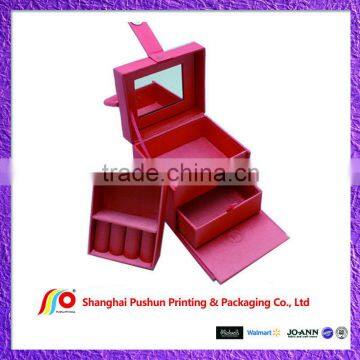 paper jewelry box with insert mirror extra inner layer and extra drawer